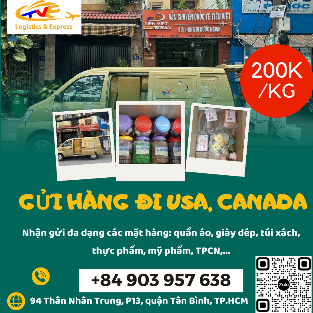 Gửi hàng đi USA, Canada - Tiến Việt Express